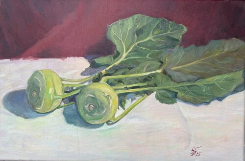 Two kohlrabi di Iryna Barabash, Pittura in vendita su Singulart