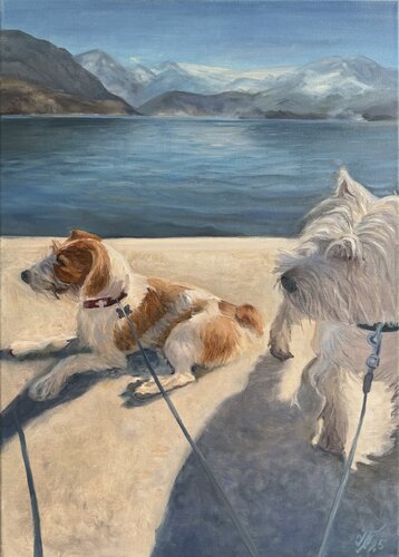 Two Tails by the Lake von Iryna Barabash, Malerei kaufen auf Singulart