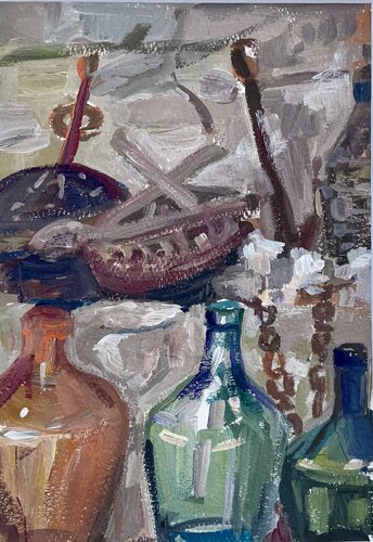 Bottles at Dusk von Iryna Barabash, Malerei kaufen auf Singulart