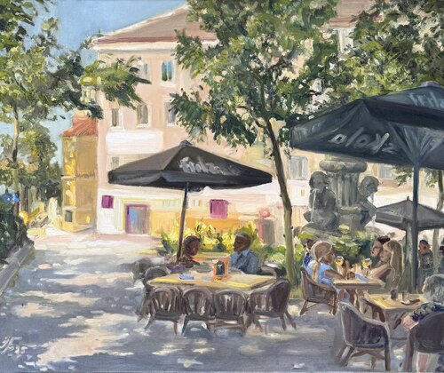 Viennese Café Afternoon by Iryna Barabash, 油畫 for Sale on Singulart