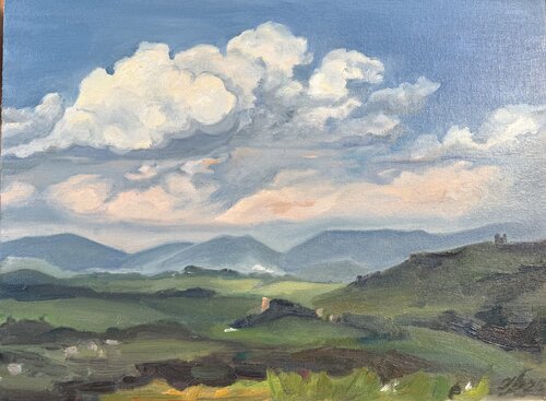 Clouds Over the Hills by Iryna Barabash, 油畫 for Sale on Singulart