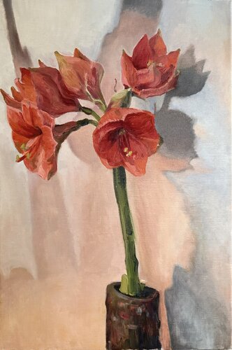 Sunlit Amaryllis van Iryna Barabash, Schilderij te koop op Singulart