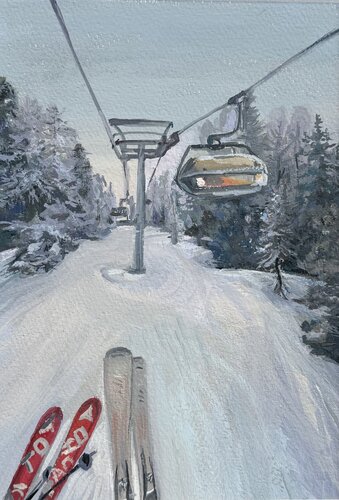 Two Skis by Iryna Barabash, 油畫 for Sale on Singulart