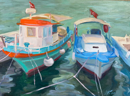Antalya Harbor-1 van Iryna Barabash, Schilderij te koop op Singulart