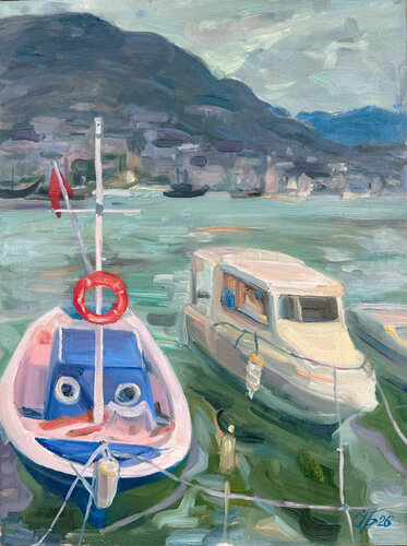 Alanya Harbor-2 by Iryna Barabash, 회화 for Sale on Singulart