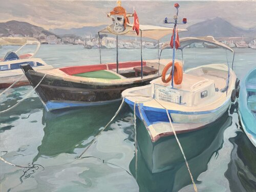 Two  Boats from Turkey van Iryna Barabash, Schilderij te koop op Singulart