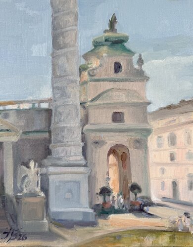 Morning Light at Karlsplatz by Iryna Barabash, Painting for Sale on Singulart