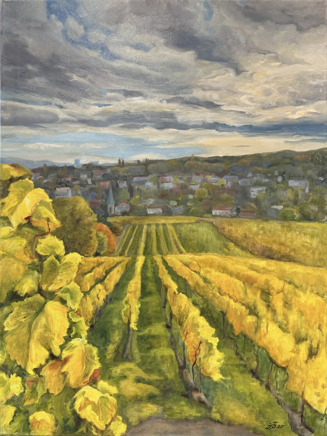 Golden Vineyards of Vienna Iryna Barabash Originalgemälde zu verkaufen