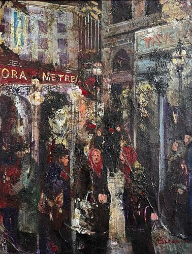 Christmas in Paris di Nila Chamberlain, Pittura in vendita su Singulart