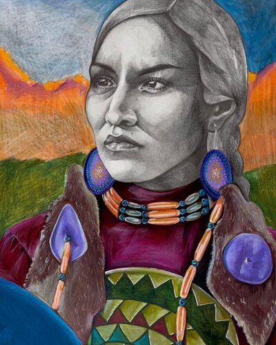 Lumbee Lady by Karina McMillan, 종이 for Sale on Singulart