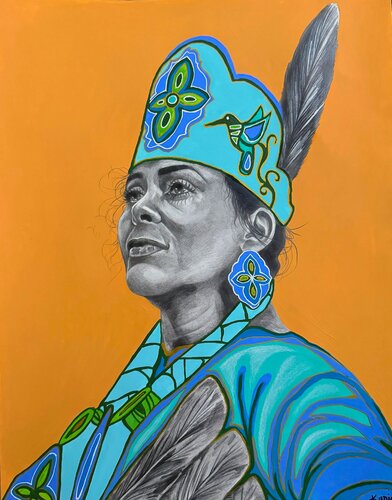 Lumbee Woman by Karina McMillan, 종이 for Sale on Singulart