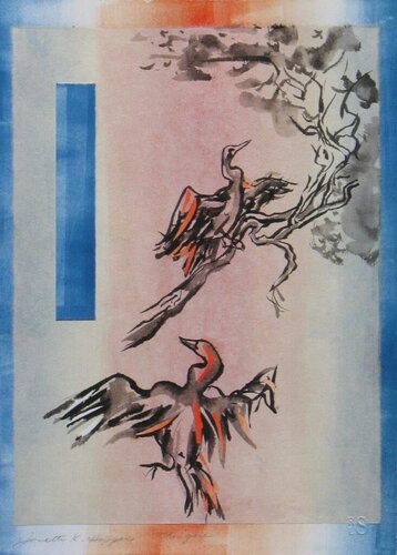 Anhinga Sunset van Janette K. Hopper, Afdruk te koop op Singulart