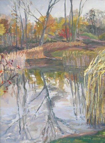 Cattail Pond von Janette K. Hopper, Malerei kaufen auf Singulart