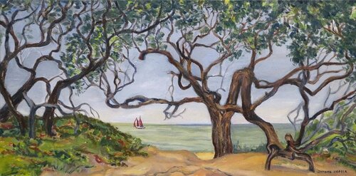 Springer's Point Oak  di Janette K. Hopper, Pittura in vendita su Singulart