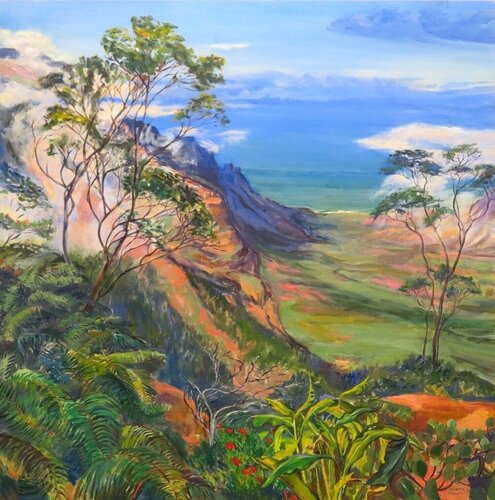 Kalalau Valley Mists  von Janette K. Hopper, Malerei kaufen auf Singulart