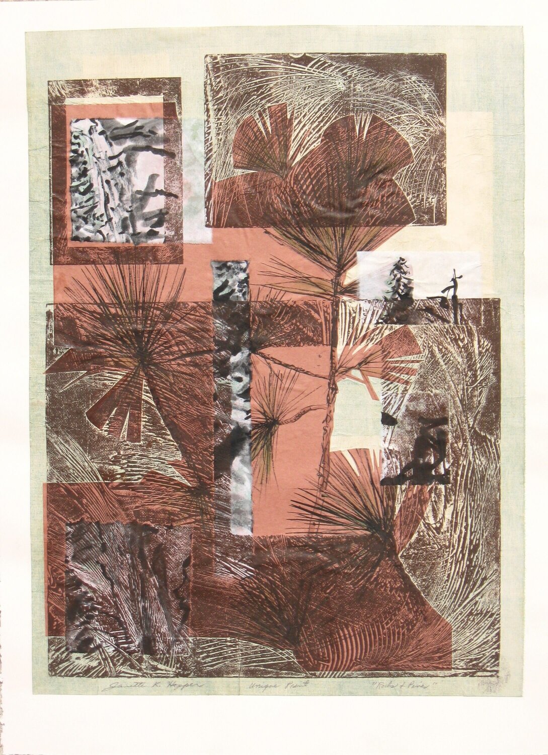 Rocks and Pines  Janette K. Hopper Stampa in vendita
