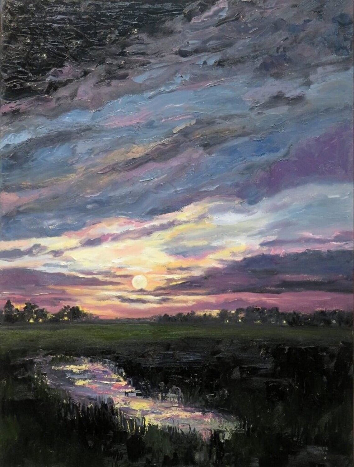 Moonlight Sonata Janette K. Hopper Original painting for sale