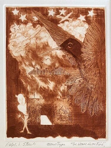 This House is on Fire (in sepia) von Ralph L. Steeds, Druck kaufen auf Singulart
