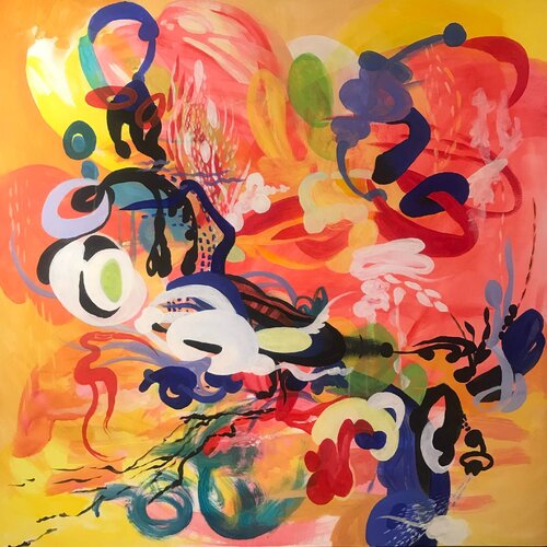 The Space Beneath Meander’s Bridge Meandering di Lynn Marshall Linnemeier, Pittura in vendita su Singulart