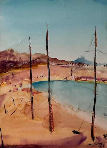 At The Lake, Cat. No. 9847 van Soshana Afroyim, Schilderij te koop op Singulart