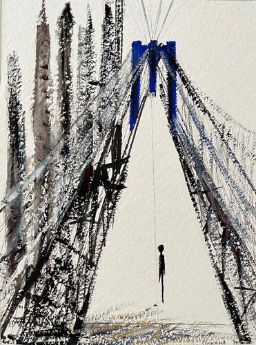 Alone In NY, Brooklyn Bridge, Cat. No. 6394 by Soshana Afroyim, Painting for Sale on Singulart
