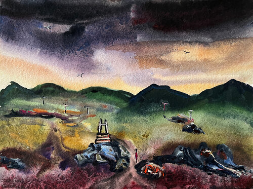 Black Mountains, U.S.A., Cat. No. 8027 van Soshana Afroyim, Schilderij te koop op Singulart