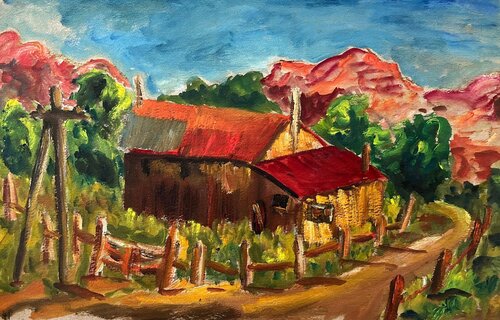 Farmhouse, N. Y., Cat. No. 3120 van Soshana Afroyim, Schilderij te koop op Singulart