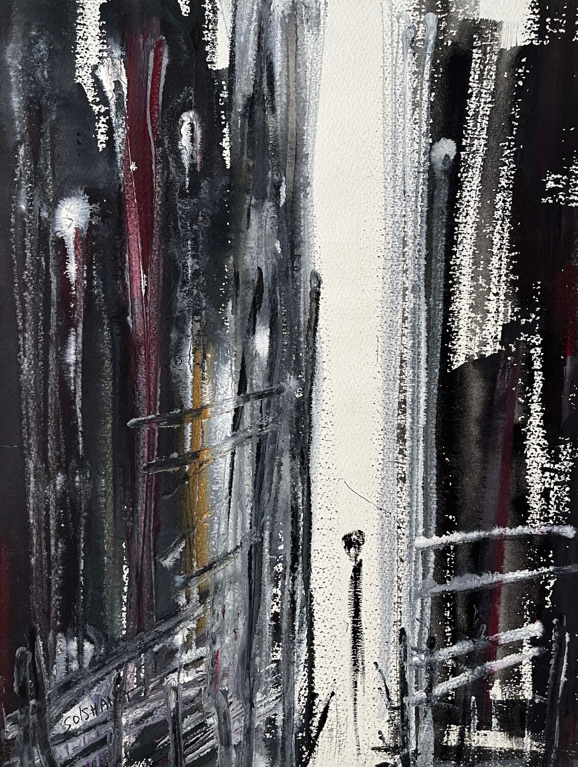Alone In N.Y. I., Cat. No. 6428 Soshana Afroyim Originalgemälde zu verkaufen