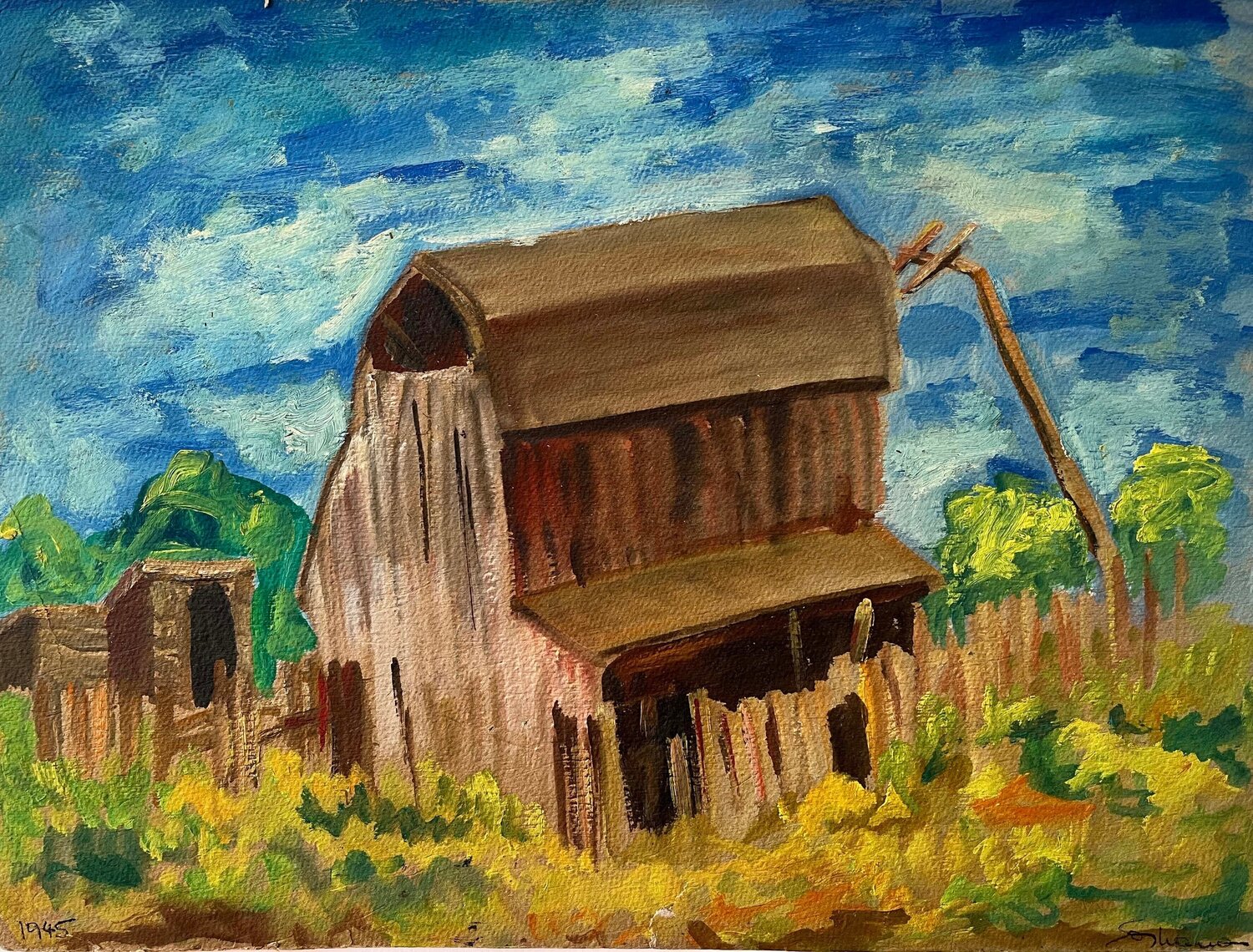 Grane Storehouse, Illinois, Cat. No. 3130 Soshana Afroyim Originalgemälde zu verkaufen
