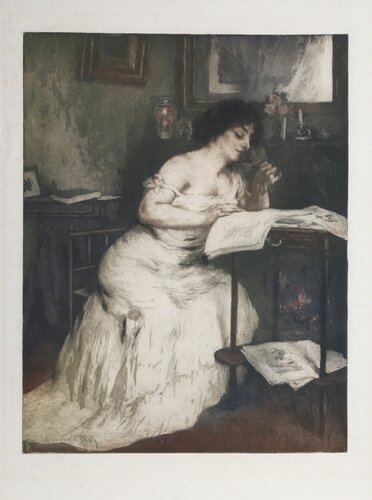Woman Reading van Manuel Robbe, Afdruk te koop op Singulart