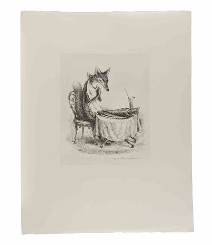 The Fox at Dinner by Andreas Paul Weber, Print for Sale on Singulart