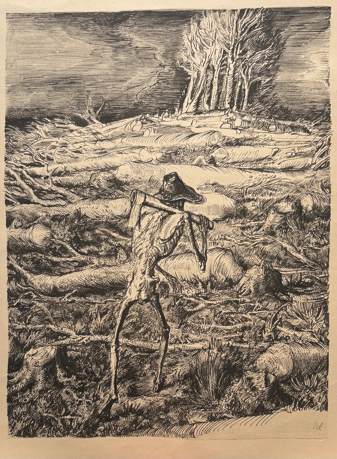 Holzfäller Tod / Death As a Woodsman Andreas Paul Weber Werk auf Papier zu verkaufen