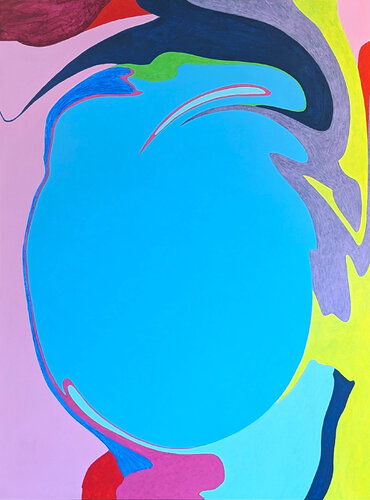 "Robin's Pool" Contemporary Colorful Geometric Hard-Edge Abstract Painting by Emmanuel Araujo, Painting for Sale on Singulart