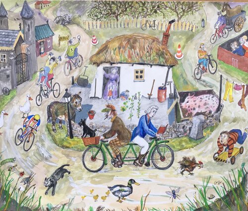 Burns and McGonagall - Tandem Tour par Chris Orr, Œuvre sur papier en vente sur Singulart