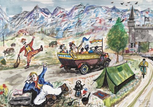 Burns and McGonagall go camping di Chris Orr, Opera su carta in vendita su Singulart