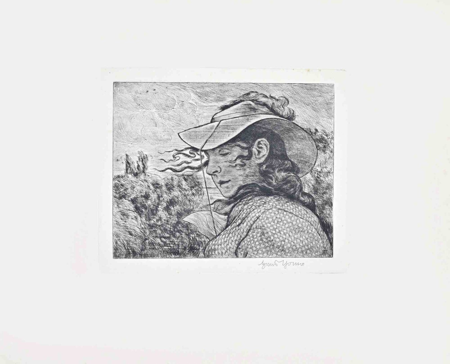 Portrait Hans Thoma Stampa in vendita