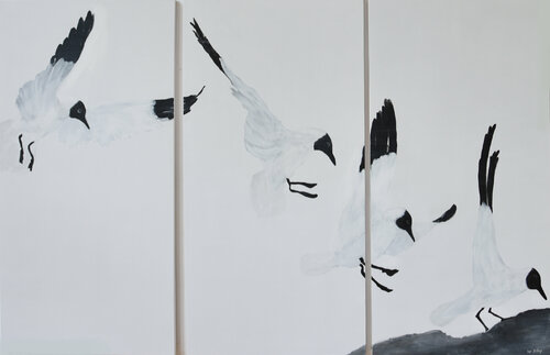 Triptych Four Gulls Kay Sleking
