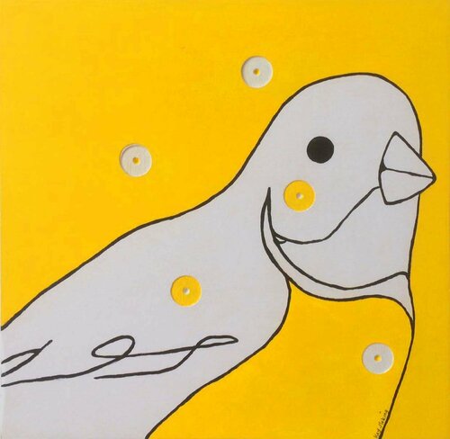 Yellow Bird I by Kay Sleking, 회화 for Sale on Singulart