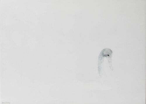 White Series - White Swann I by Kay Sleking, 회화 for Sale on Singulart