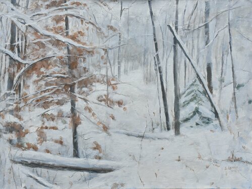 Walking in a Snowstorm by Stephen Remick, 회화 for Sale on Singulart