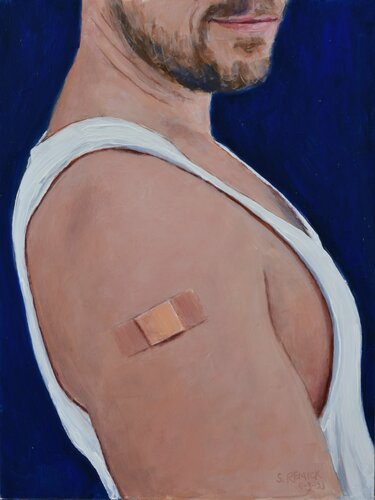Vaccinated (Tank Top Tee) van Stephen Remick, Schilderij te koop op Singulart