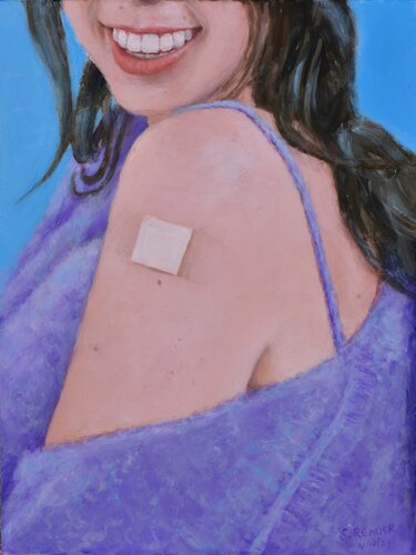 Vaccinated (Big Smile) van Stephen Remick, Schilderij te koop op Singulart