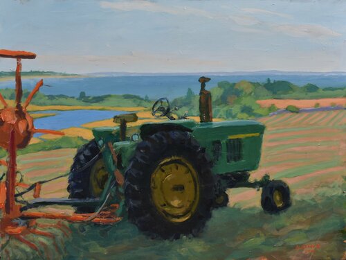 Tractor by the Sea van Stephen Remick, Schilderij te koop op Singulart