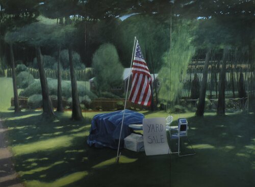 Yard Sale, Fourth of July di Stephen Remick, Pittura in vendita su Singulart