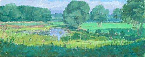 Summer Light at Frog Pond van Stephen Remick, Schilderij te koop op Singulart