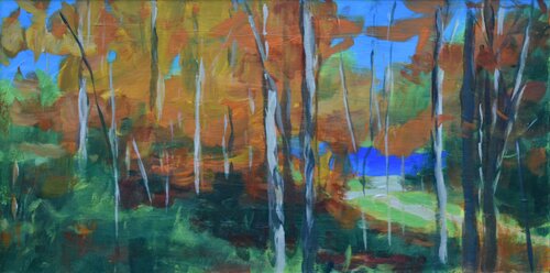 Autumn by the River in Vermont van Stephen Remick, Schilderij te koop op Singulart