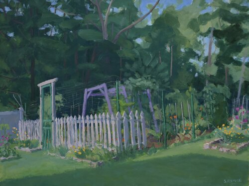 The Back Yard Garden in the Afternoon van Stephen Remick, Schilderij te koop op Singulart