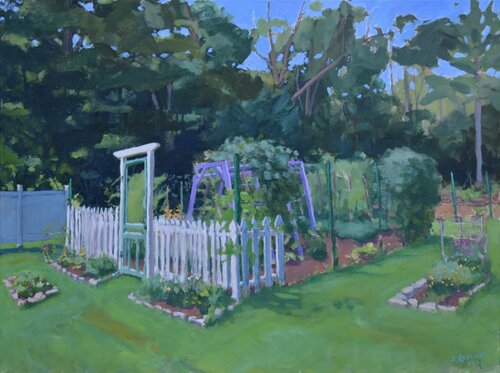 The Back Yard Garden, Early Fall van Stephen Remick, Schilderij te koop op Singulart