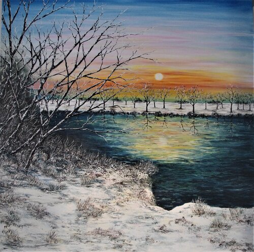 A Winter Sunset von Hazel Thomson, Malerei kaufen auf Singulart