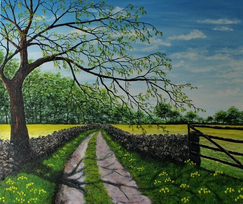 Spring Time Walk de Hazel Thomson, Pintura a la venta en Singulart